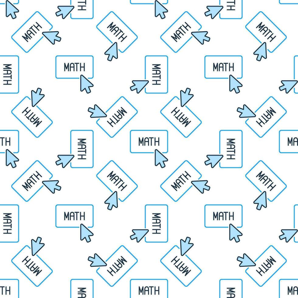 Mouse Cursor on Math Button vector colored seamless pattern