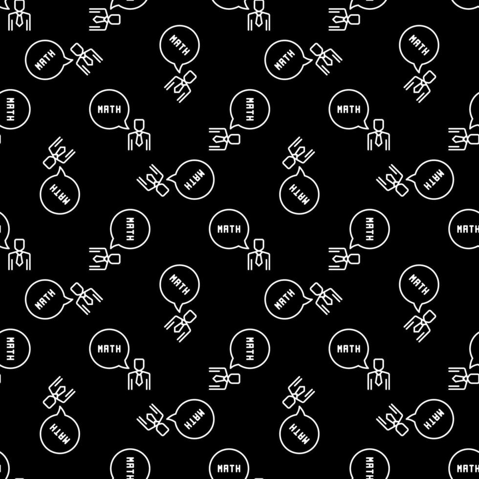 Math Teacher or Student vector Mathematics Science dark line seamless pattern