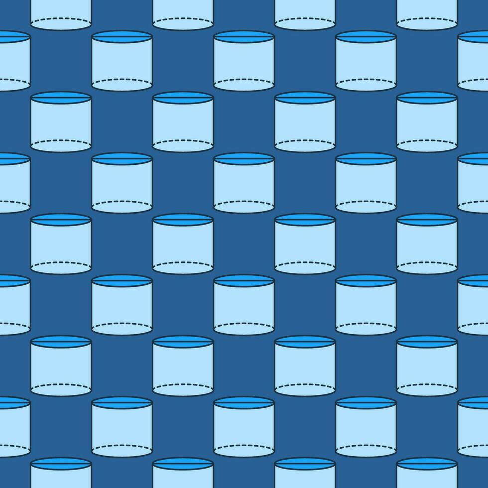 Cylinder vector Elementary Geometry blue seamless pattern