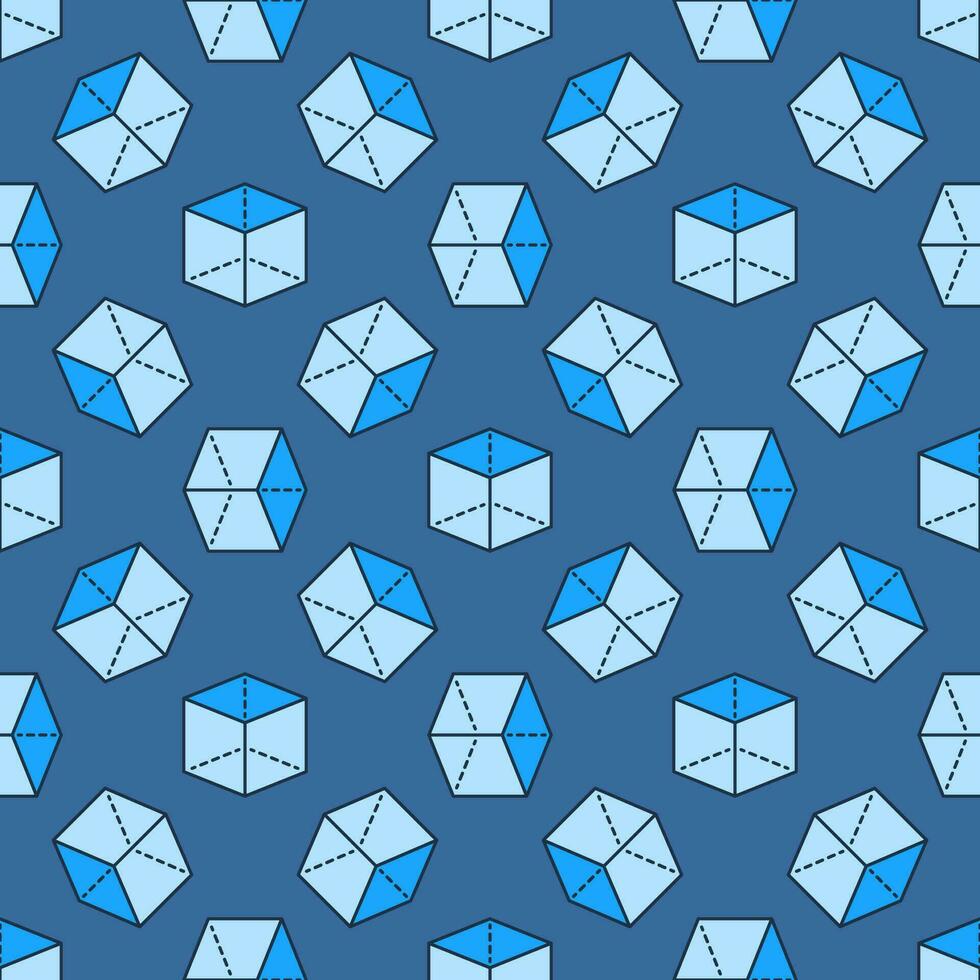 Mathematics Cube vector colored modern seamless pattern