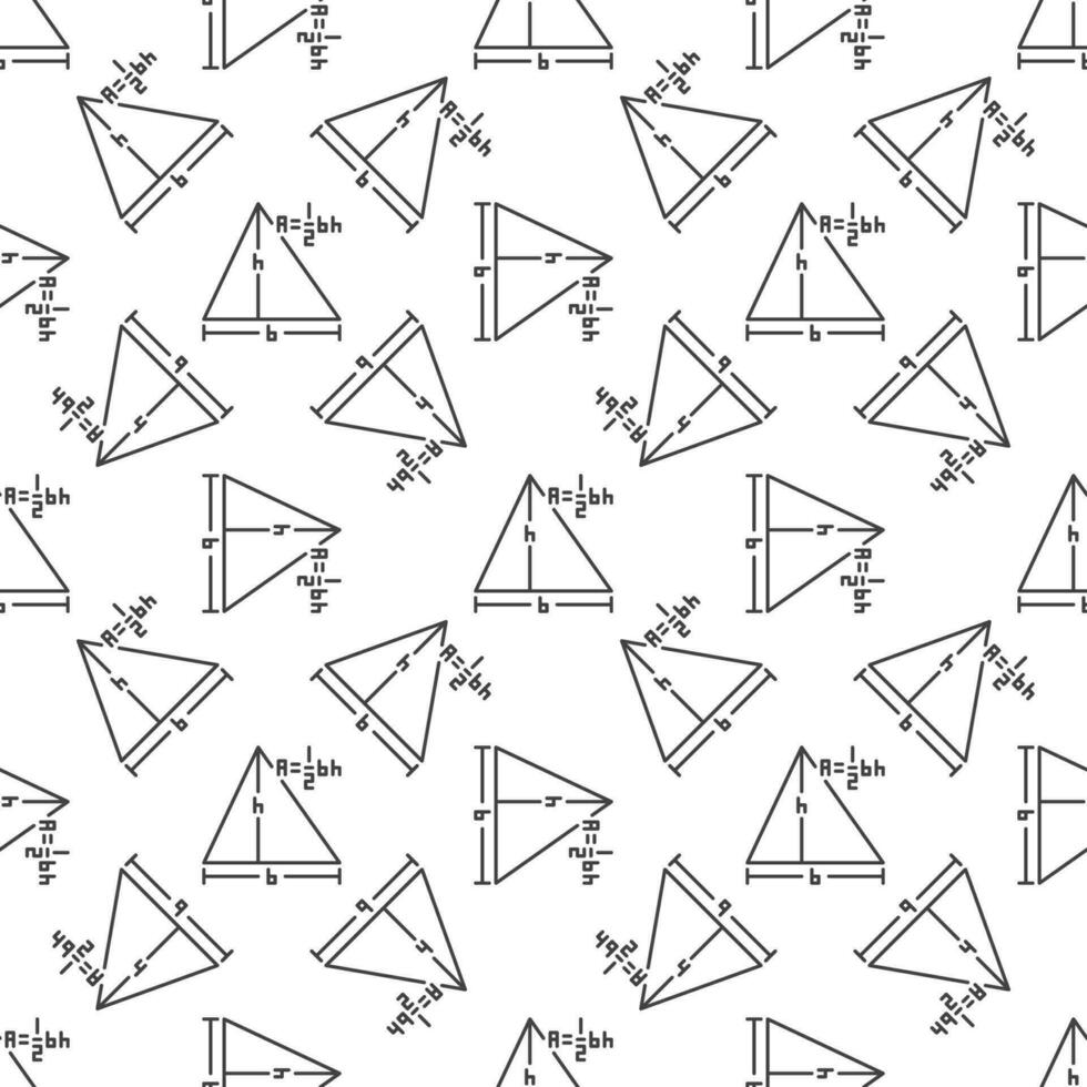 A 1 2bh vector Area of a Triangle concept line seamless pattern