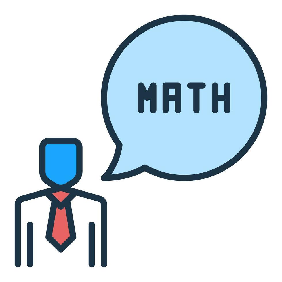 Mathematics Teacher or Student vector Math concept modern icon