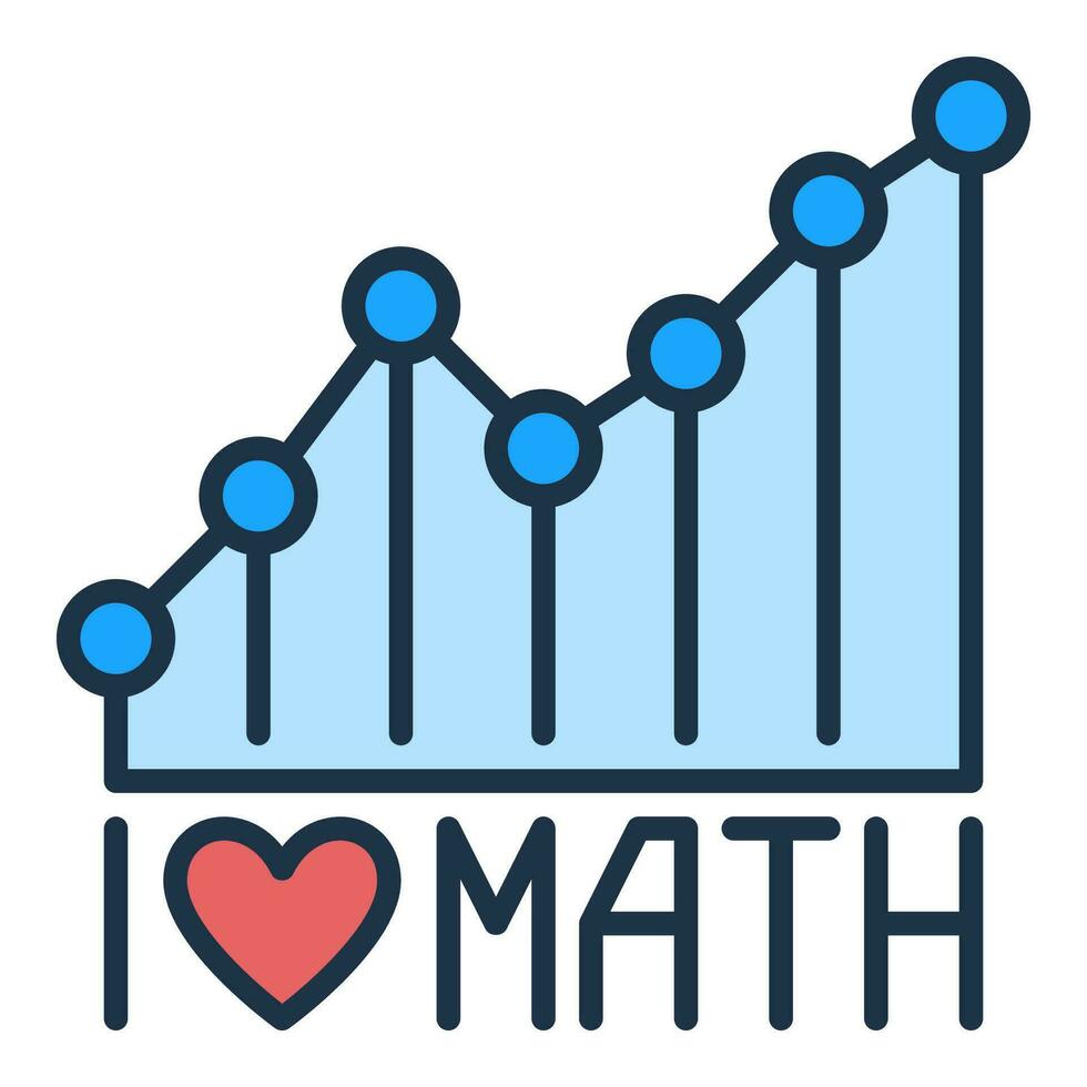 I Love Math vector Mathematics concept colored icon or sign
