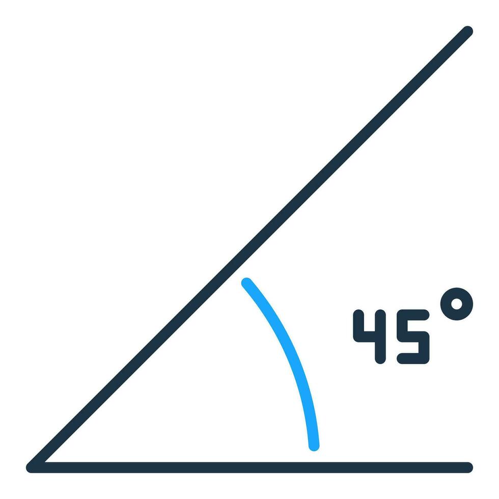 45 Degree Angle vector Math concept colored icon or symbol