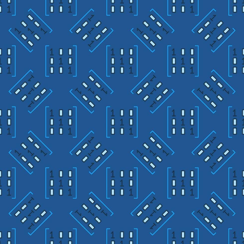 Math Matrix vector Mathematics Sciecnce concept blue seamless pattern