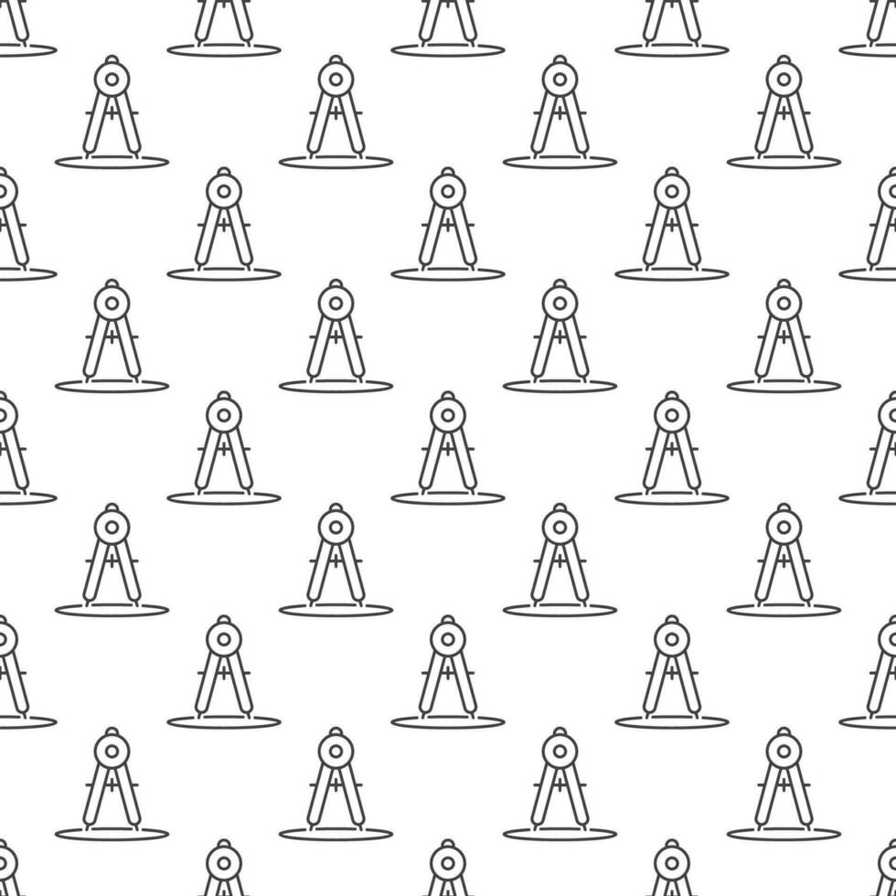 Mathematics School Compass vector Math Tool concept outline seamless pattern