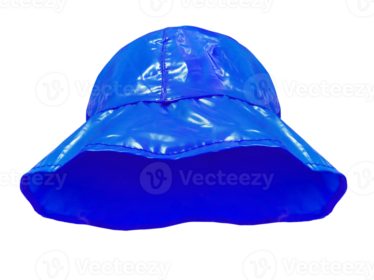 bright blue plastic bucket hat isolated  PNG transparent