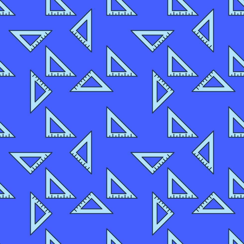 Triangle Ruler vector concept blue seamless pattern