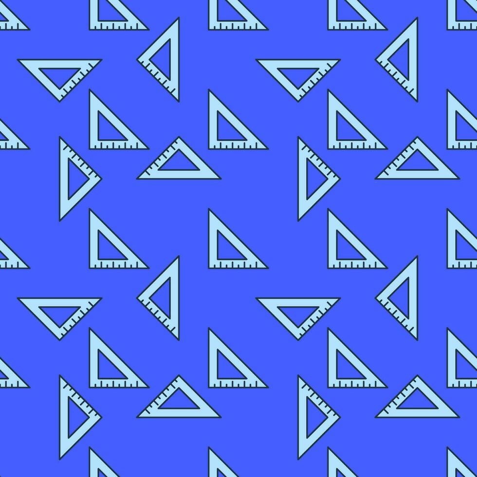 Triangle Ruler vector concept blue seamless pattern