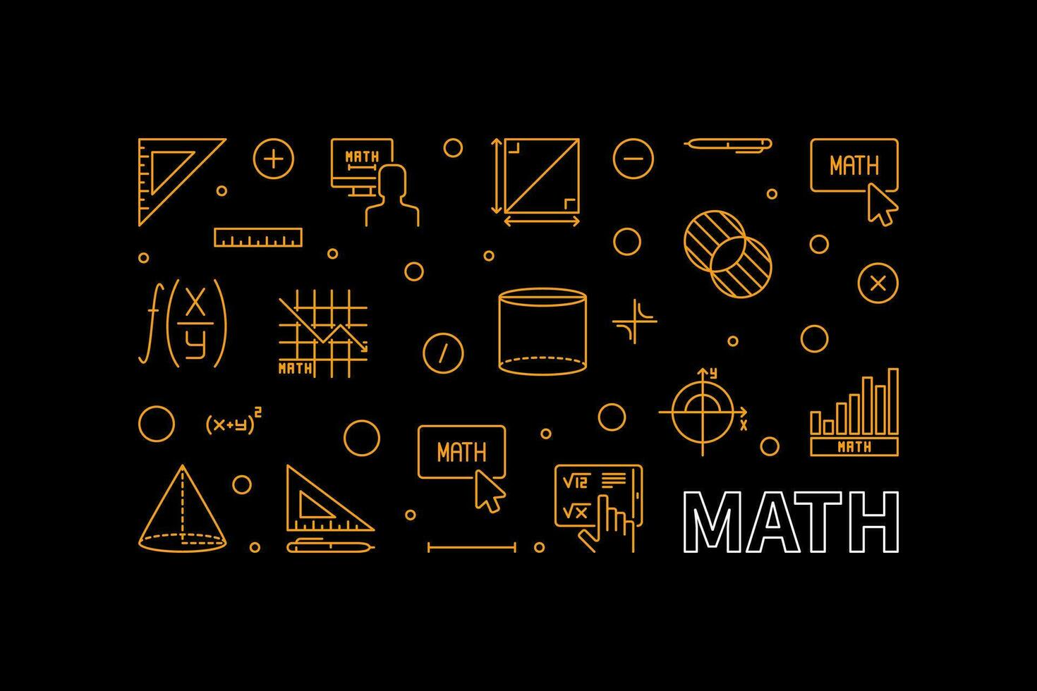 matemáticas vector concepto contorno bandera - matemáticas horizontal ilustración