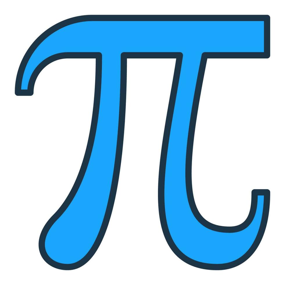 Pi símbolo vector matemáticas concepto azul icono o símbolo