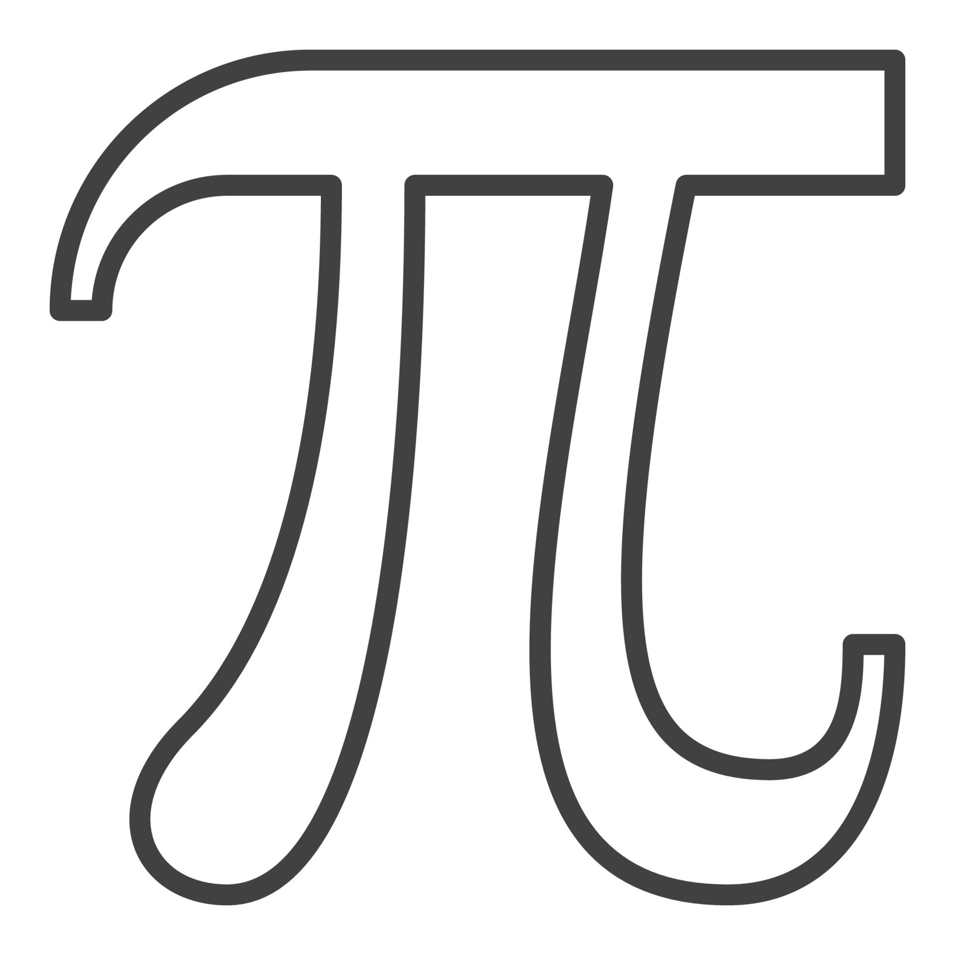 Pi Symbol vector Math concept thin line icon or sign 25361811 Vector ...