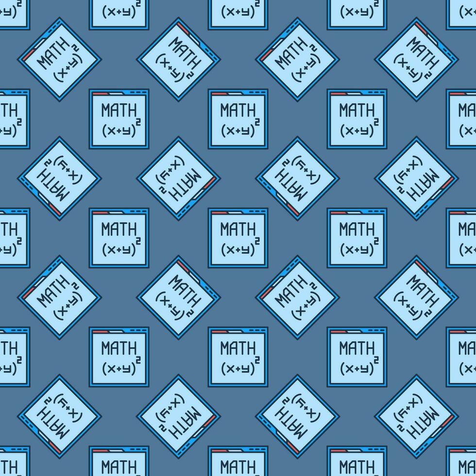 Web Browser with Math site vector Mathematics colored seamless pattern