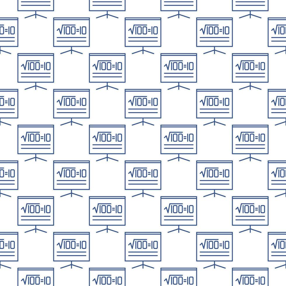 Square Root of 100 vector Mathematics concept line seamless pattern