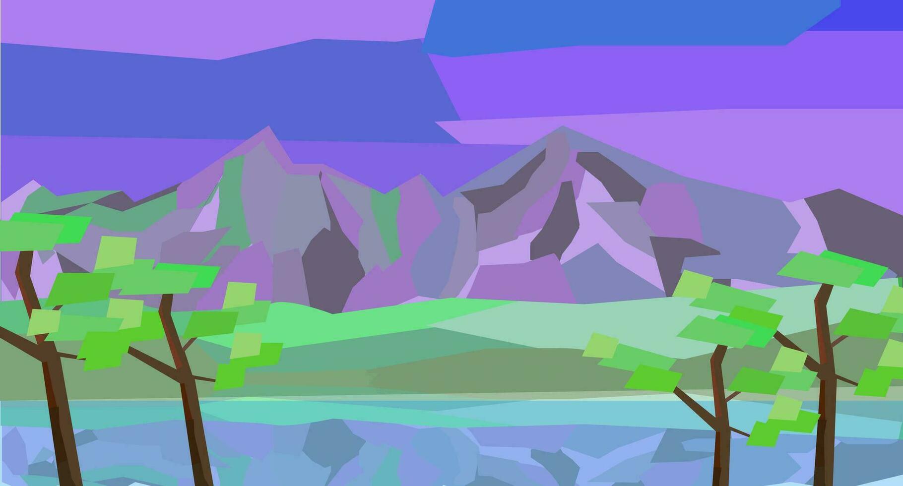 Ilustración de vector de paisaje de montaña