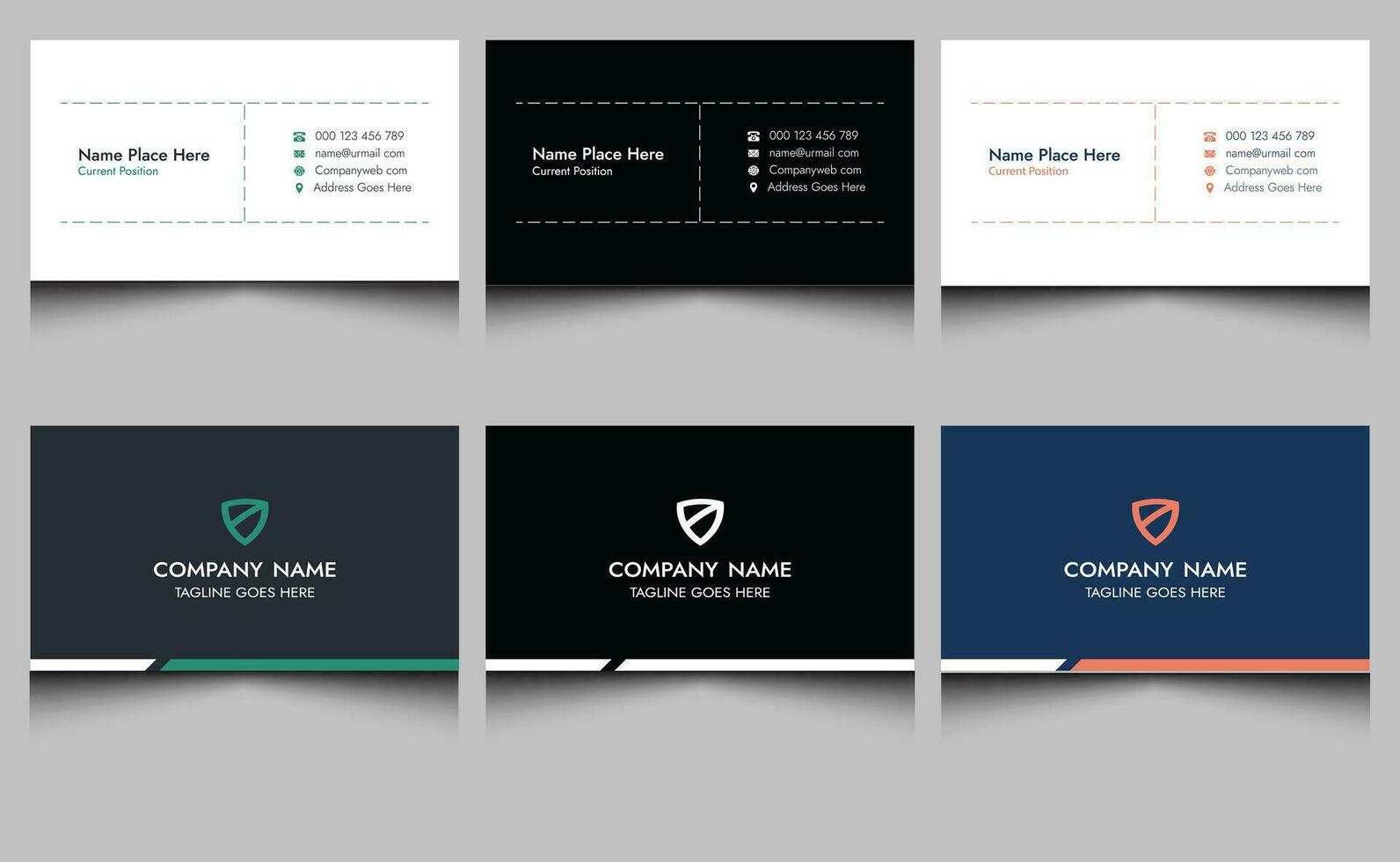 Simple clean elegant minimal abstract creative modern company corporate professional name visiting business card design template. vector