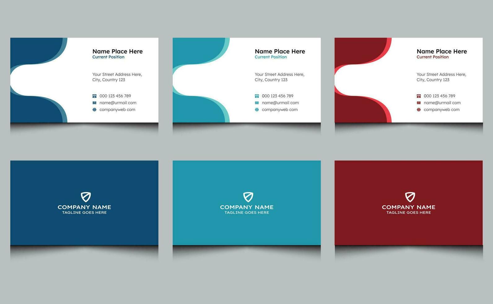 Simple clean elegant abstract minimal creative modern corporate professional luxury name visiting business card template design. vector