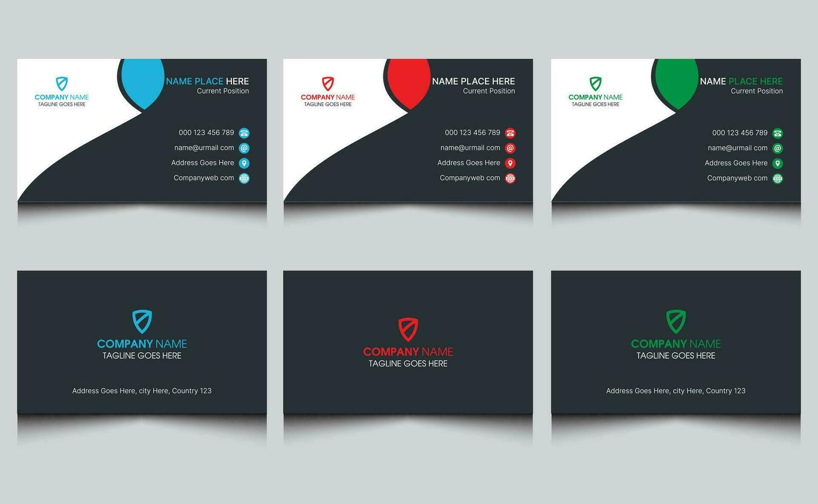 Simple dark blue clean elegant abstract minimalist creative corporate modern professional company office name visiting business card design template. vector