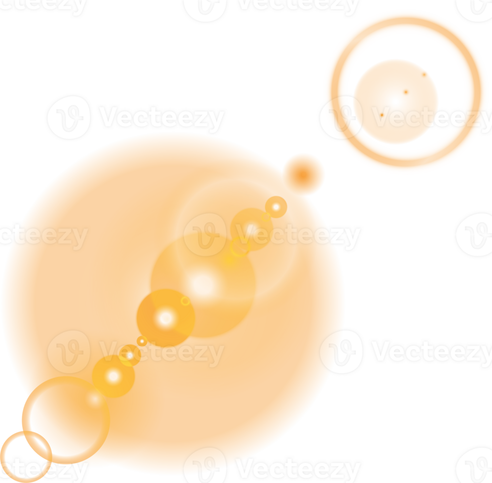 Yellow Sun rays with beams and glare isolated on transparent background. Lens flare light effect. png