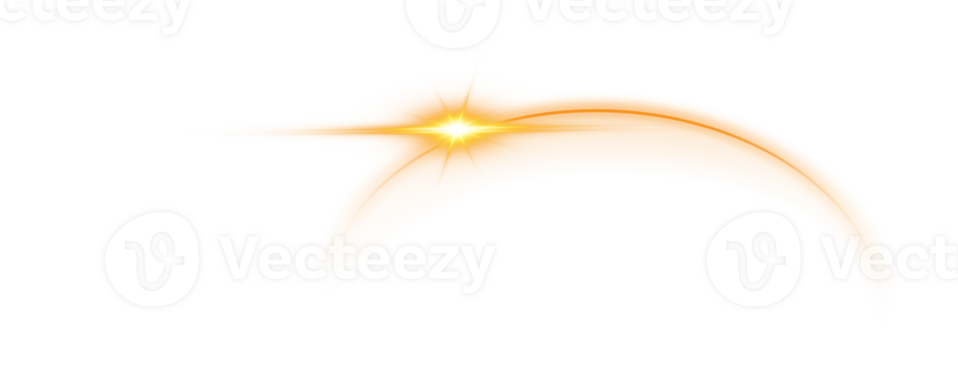 The edge of a golden solar eclipse on transparent background. Golden eclipse for product advertising, natural phenomena, horror concept and others. png