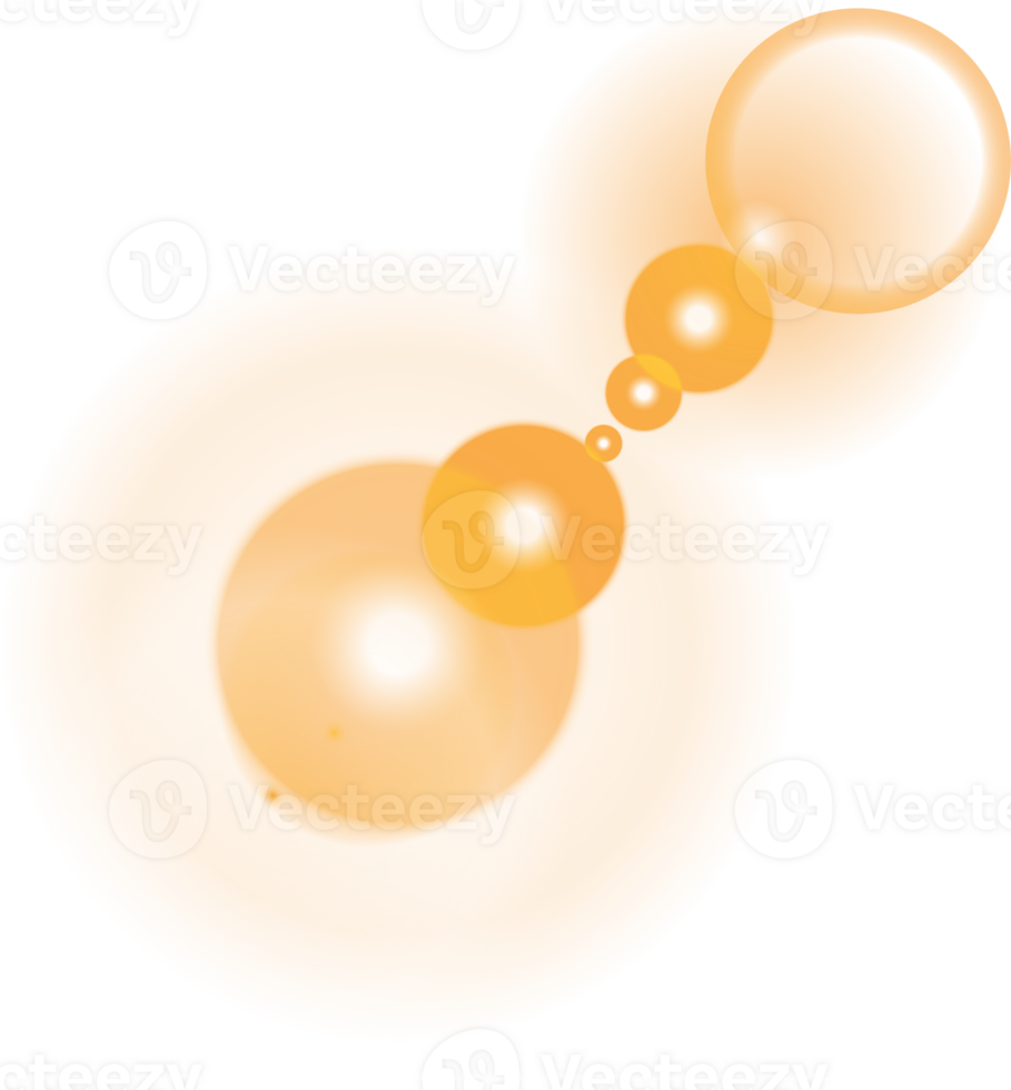 Yellow Sun rays with beams and glare isolated on transparent background. Lens flare light effect. png