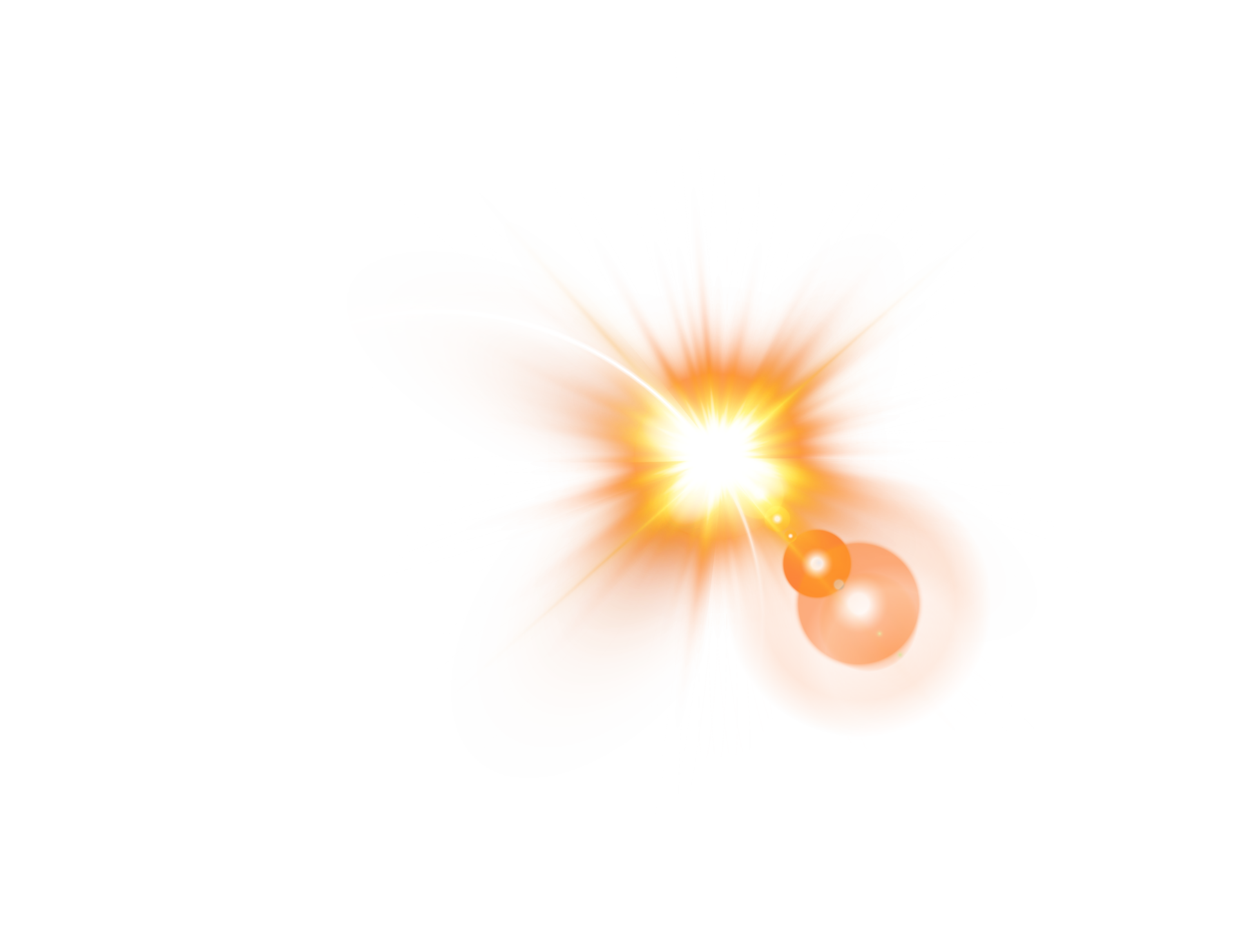 The edge of a golden solar eclipse on transparent background. Golden