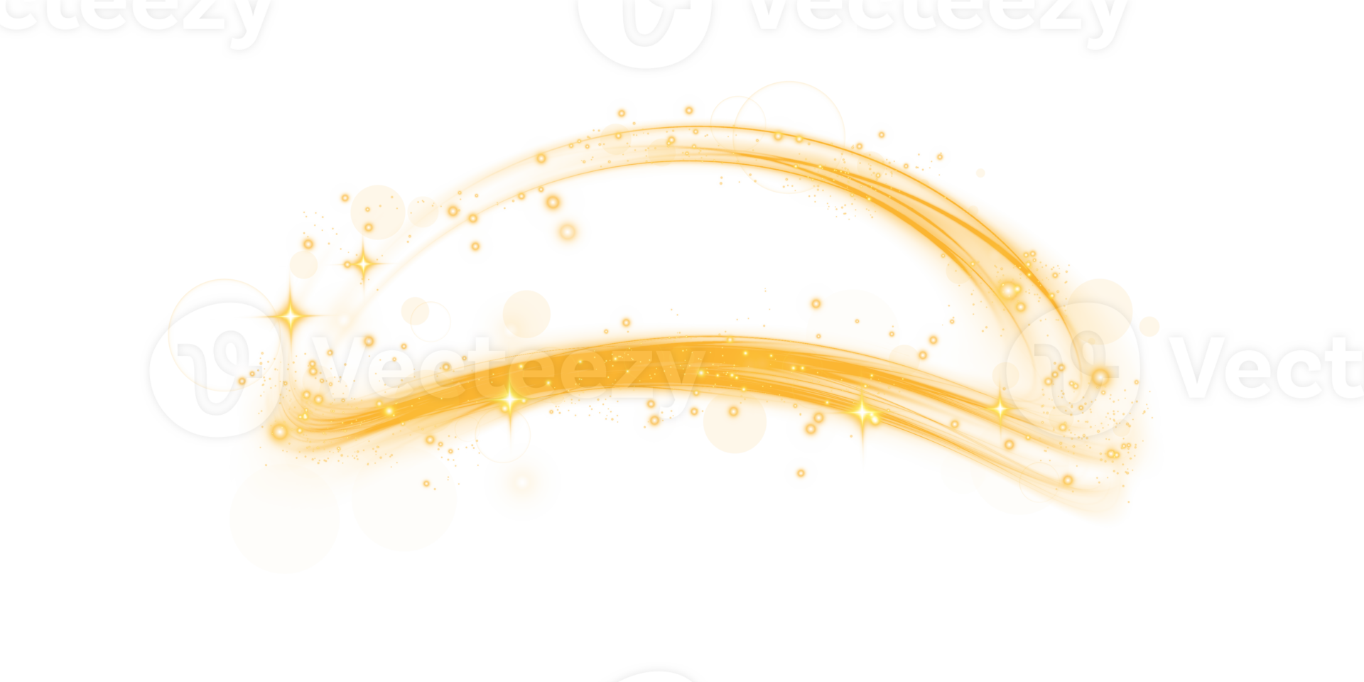 Yellow magic spirals with sparkles. Yellow light effect. Glitter particles with lines. Swirl effect. png