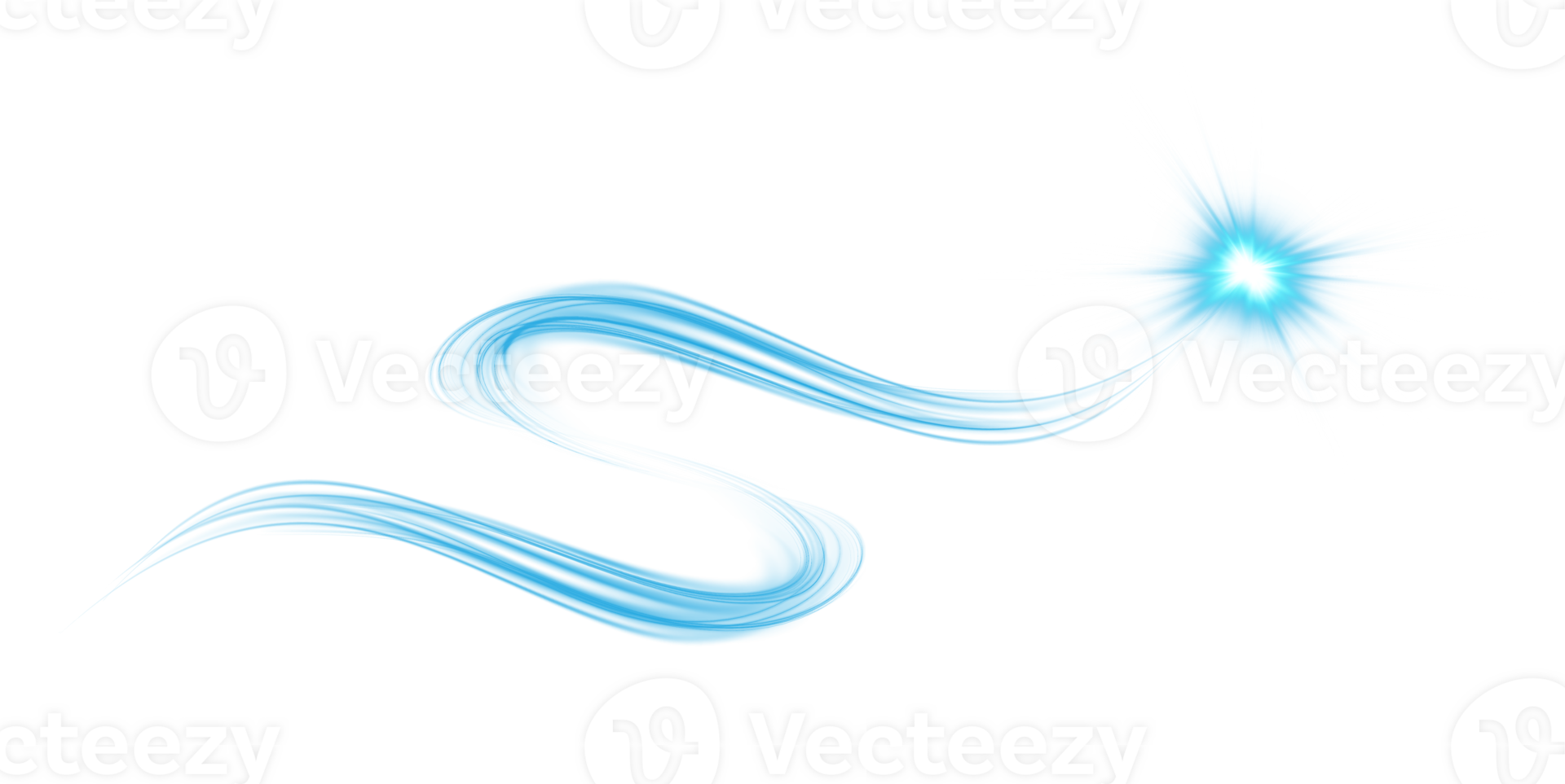 Blue magic spirals with sparkles. Blue light effect. Glitter particles with lines. Swirl effect. png