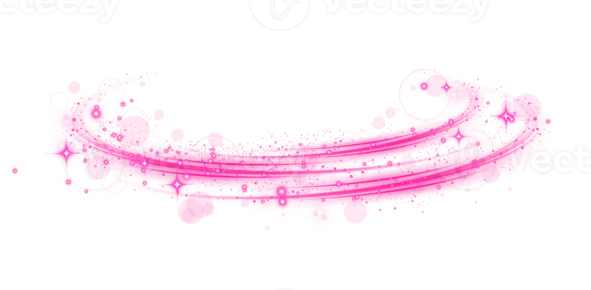 Pink magic spirals with sparkles. Pink light effect. Glitter particles with lines. Swirl effect. png
