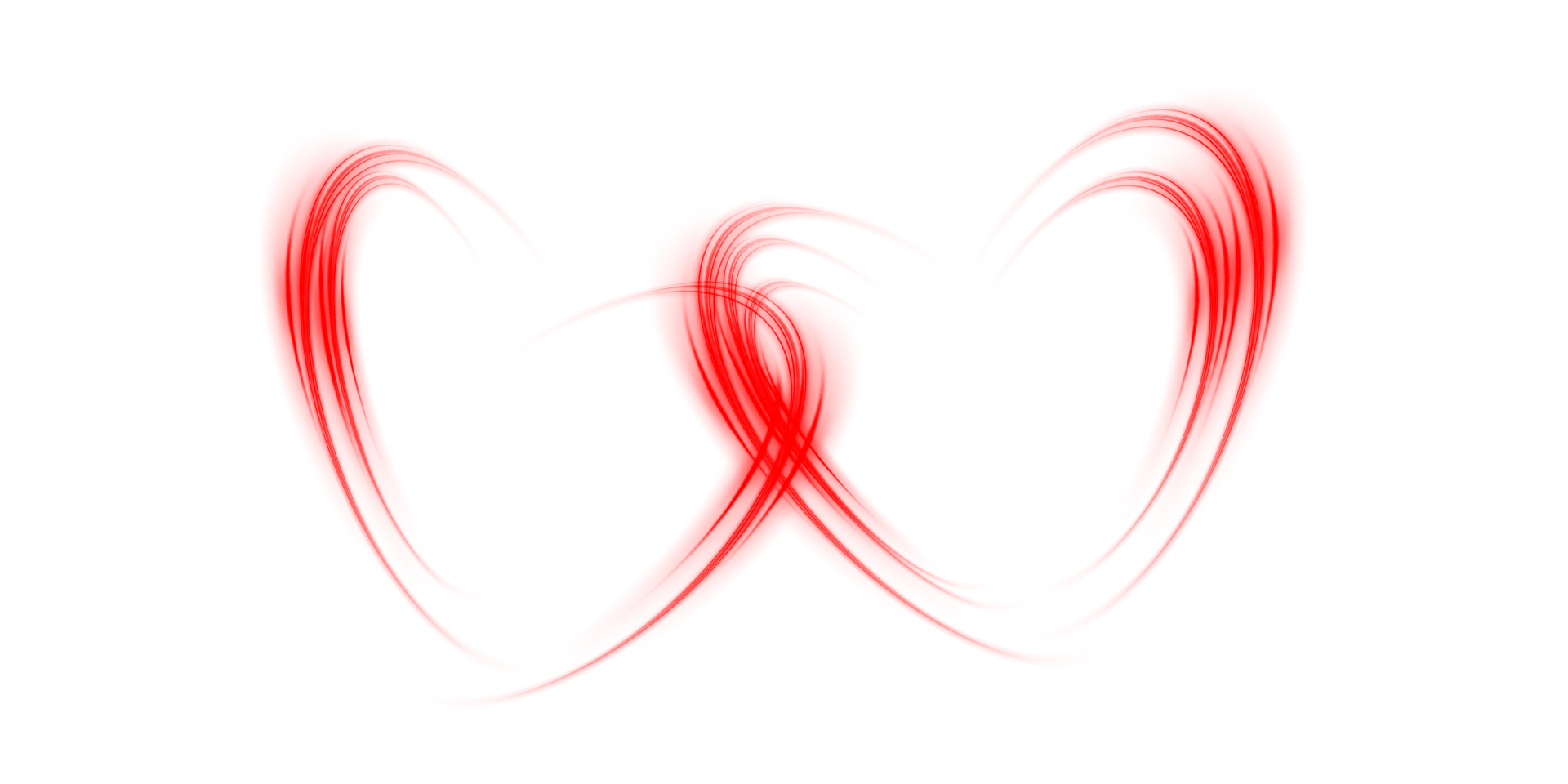 Abstract red light lines of movement and speed in the shape of two