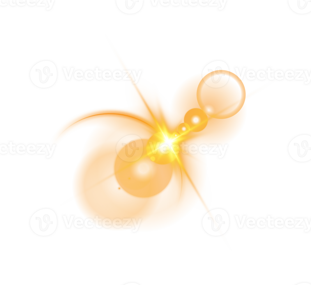 The edge of a golden solar eclipse on transparent background. Golden eclipse for product advertising, natural phenomena, horror concept and others. png