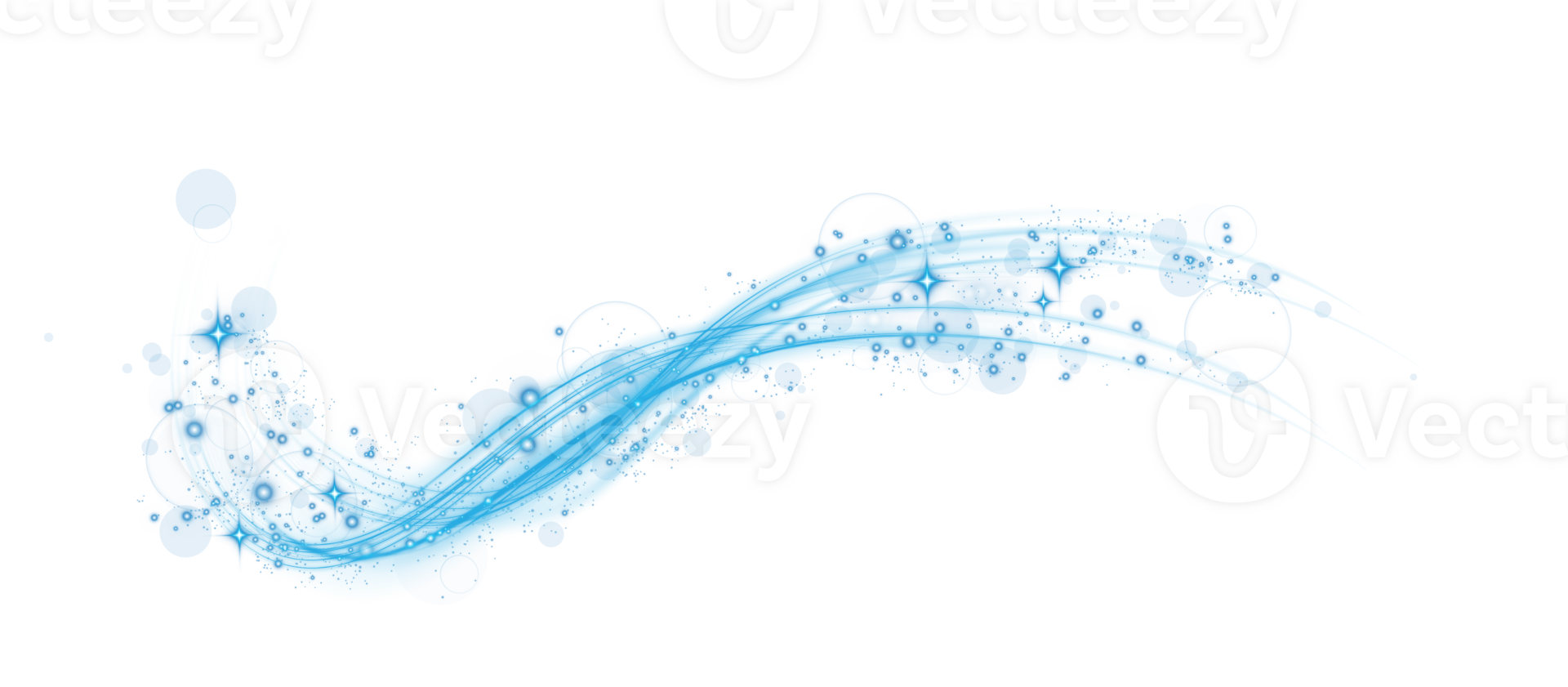 Blue magic spirals with sparkles. Blue light effect. Glitter particles with lines. Swirl effect. png
