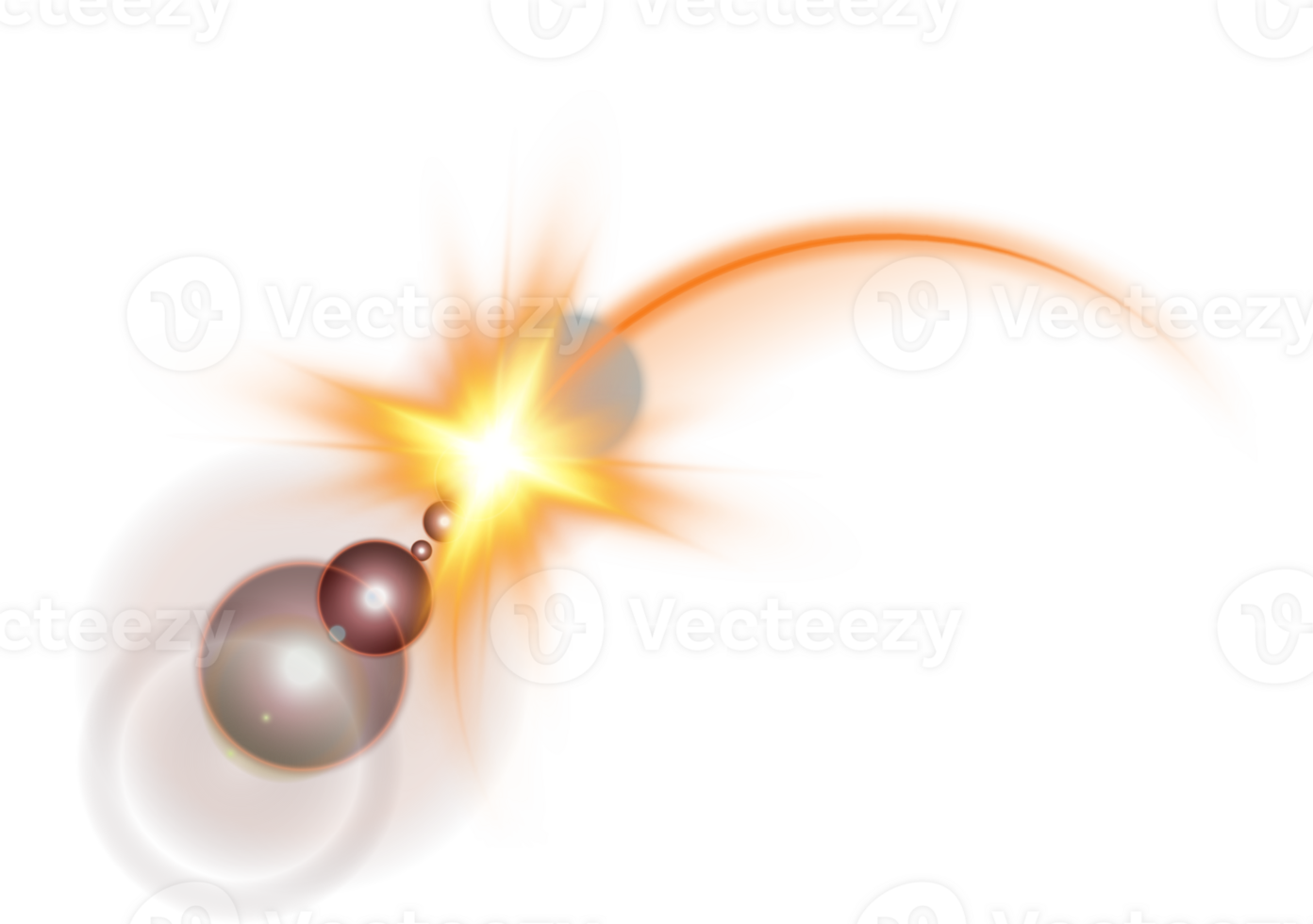 The edge of a golden solar eclipse on transparent background. Golden eclipse for product advertising, natural phenomena, horror concept and others. png