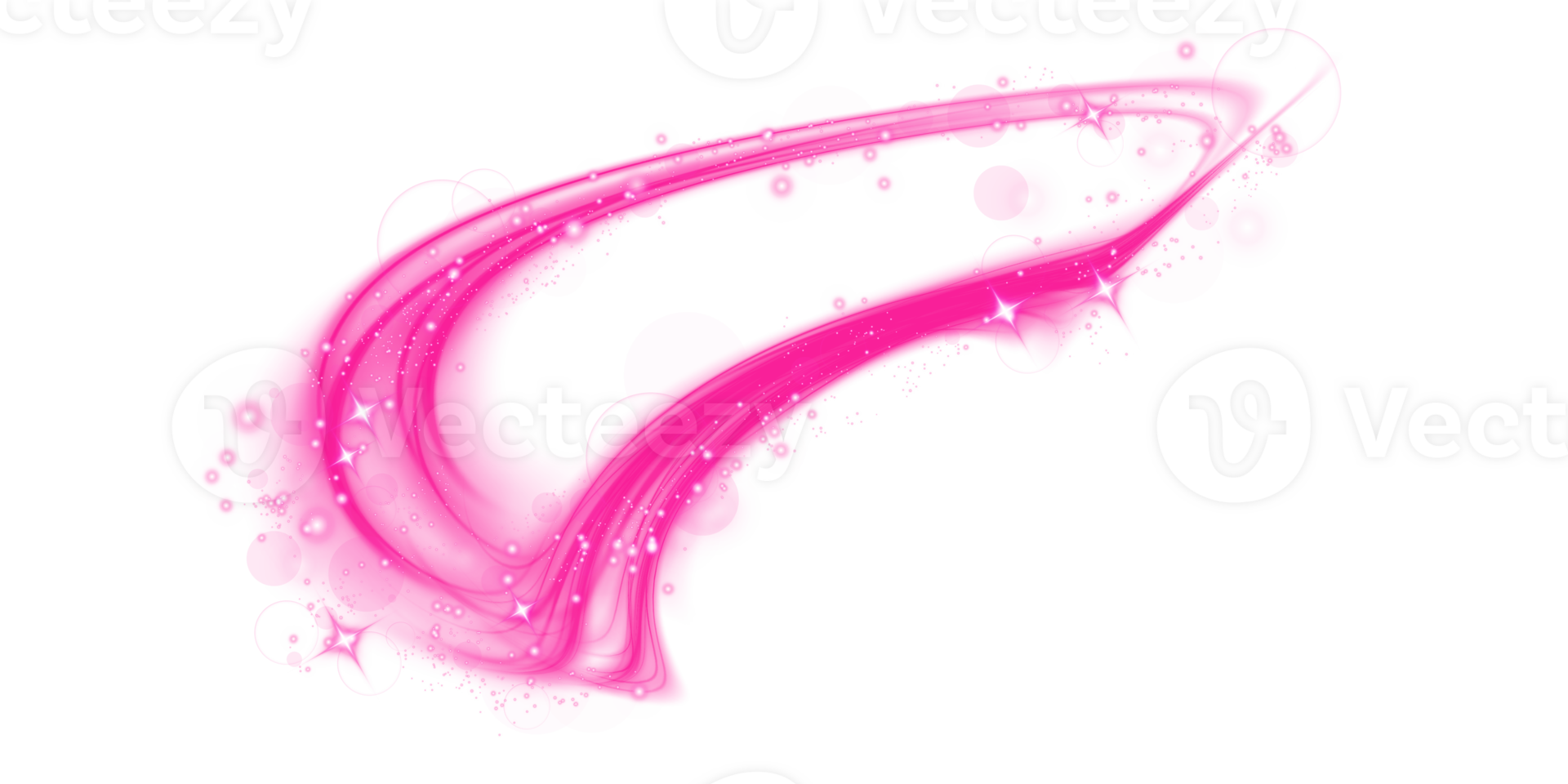 Pink magic spirals with sparkles. Pink light effect. Glitter particles with lines. Swirl effect. png