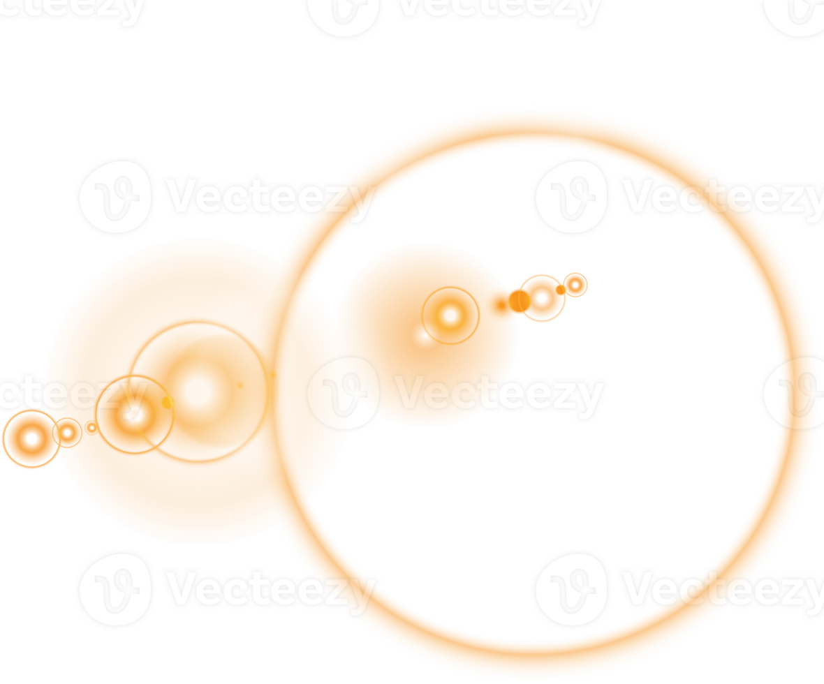 Jaune Soleil des rayons avec poutres et éblouissement isolé sur transparent Contexte. lentille éclater lumière effet. png