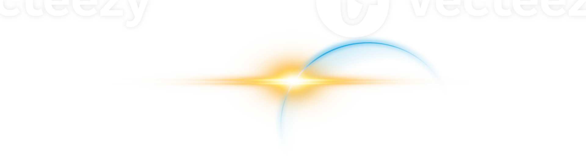 The edge of a golden solar eclipse on transparent background. Golden eclipse for product advertising, natural phenomena, horror concept and others. png