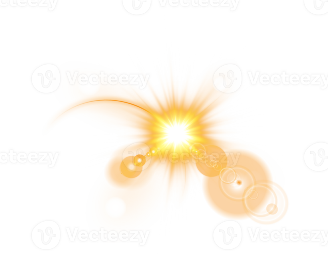 The edge of a golden solar eclipse on transparent background. Golden eclipse for product advertising, natural phenomena, horror concept and others. png