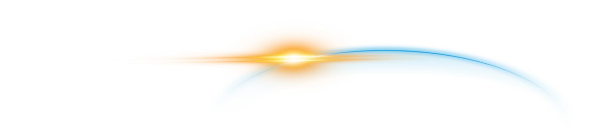 The edge of a golden solar eclipse on transparent background. Golden