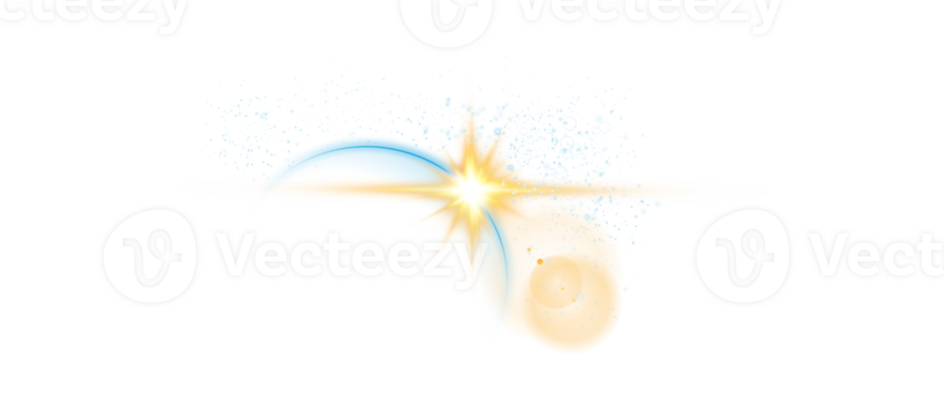 The edge of a golden solar eclipse on transparent background. Golden eclipse for product advertising, natural phenomena, horror concept and others. png