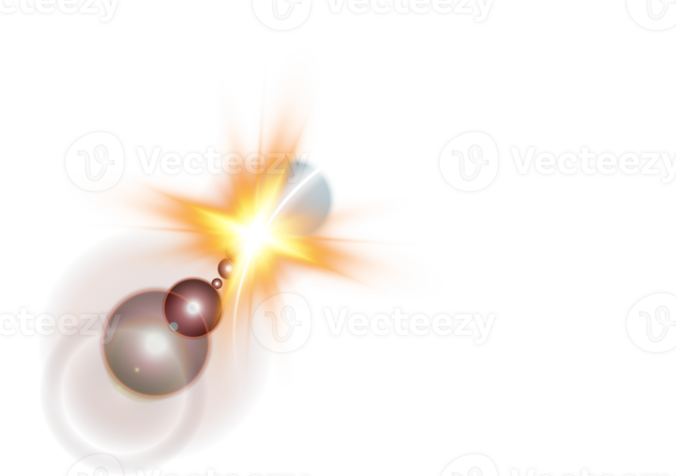 The edge of a golden solar eclipse on transparent background. Golden eclipse for product advertising, natural phenomena, horror concept and others. png