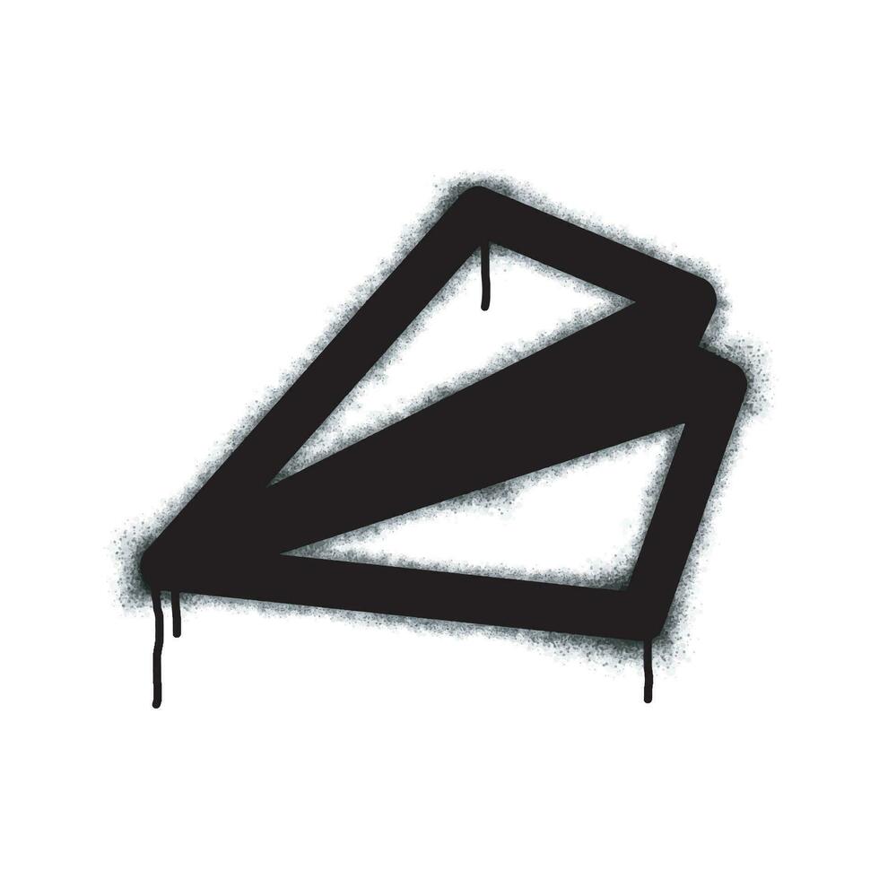 Spray Painted Graffiti paper airplane Sprayed isolated with a white background. graffiti paper airplane icon with over spray in black over white. Vector illustration.