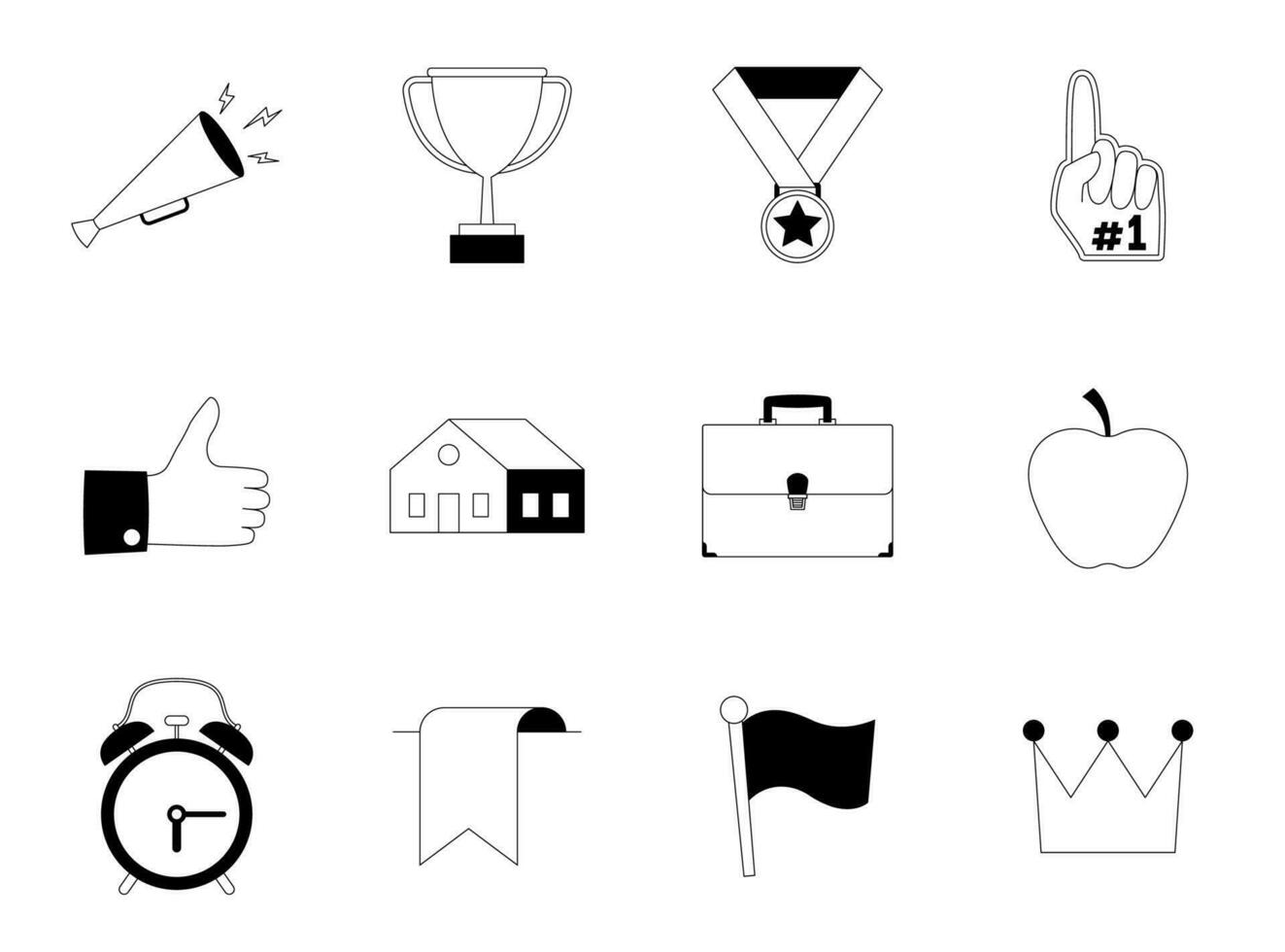 Miscellaneous Elements. Thin Line Icon Set vector