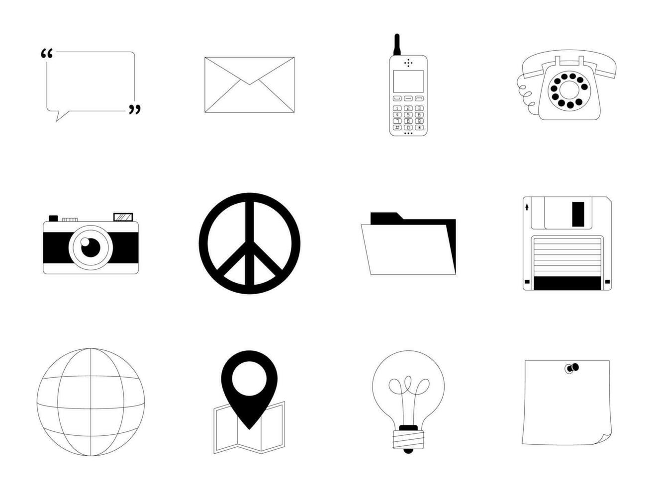 Miscellaneous Elements. Thin Line Icon Set vector