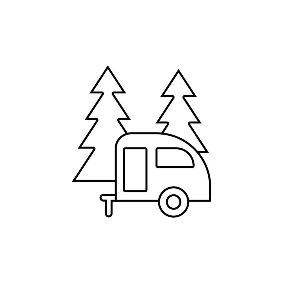 Camping vector icon. hike illustration sign. tourism symbol or logo.