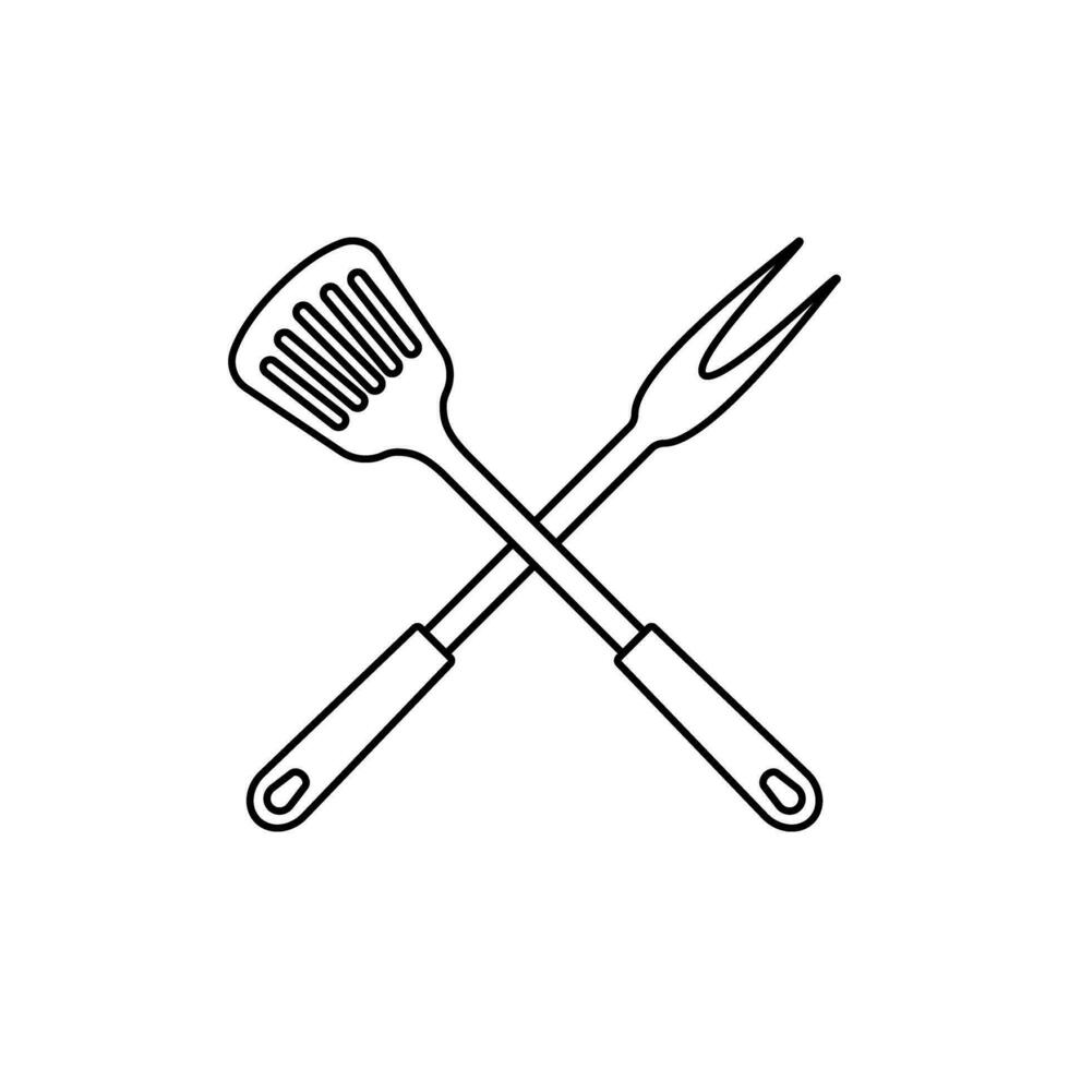 BBQ vector icon. picnic illustration sign. steak symbol or logo.