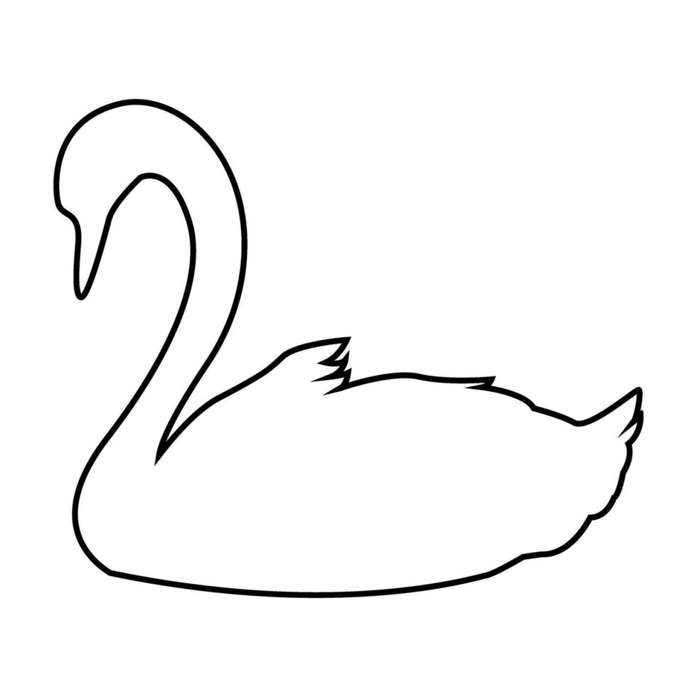 Swan vector icon. Bird illustration sign. Pond symbol or logo.