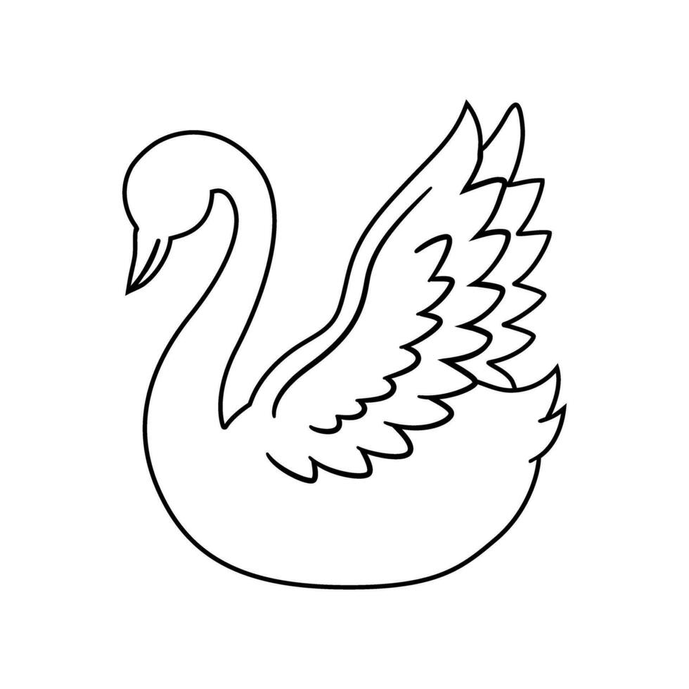 Swan vector icon. Bird illustration sign. Pond symbol or logo.