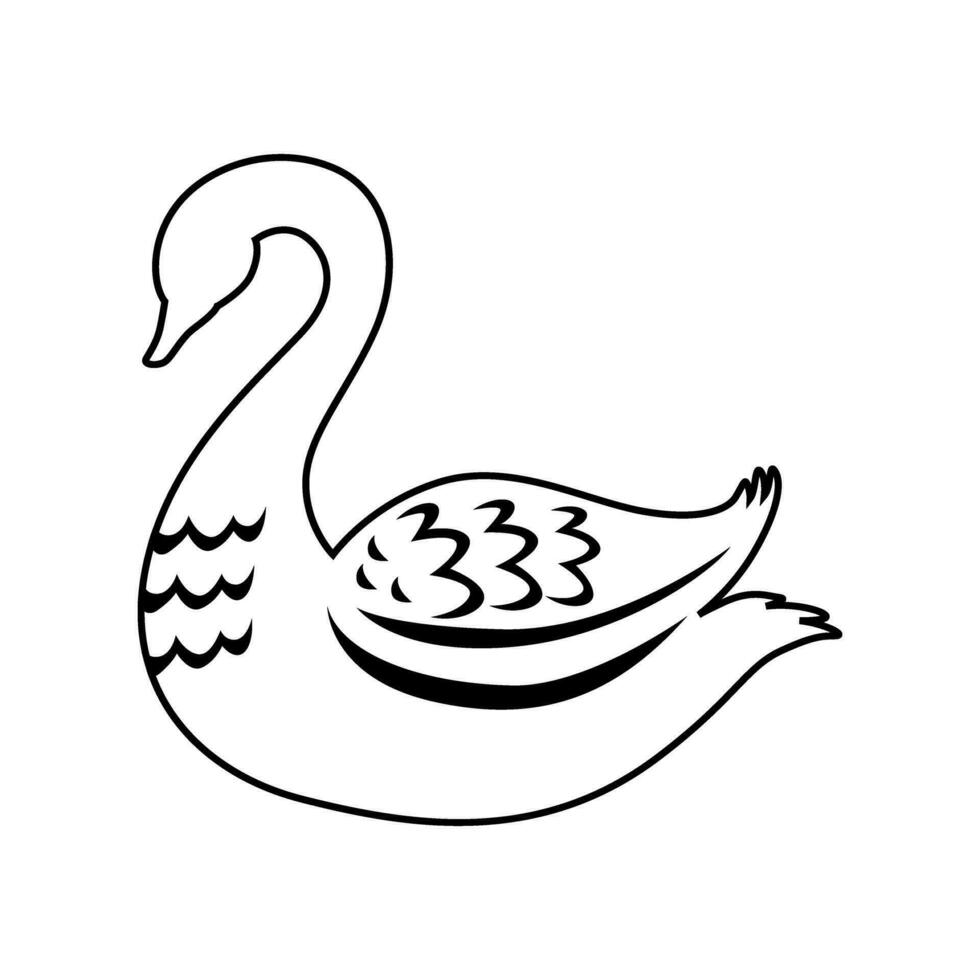 Swan vector icon. Bird illustration sign. Pond symbol or logo.