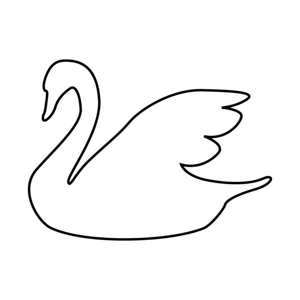 Swan vector icon. Bird illustration sign. Pond symbol or logo.