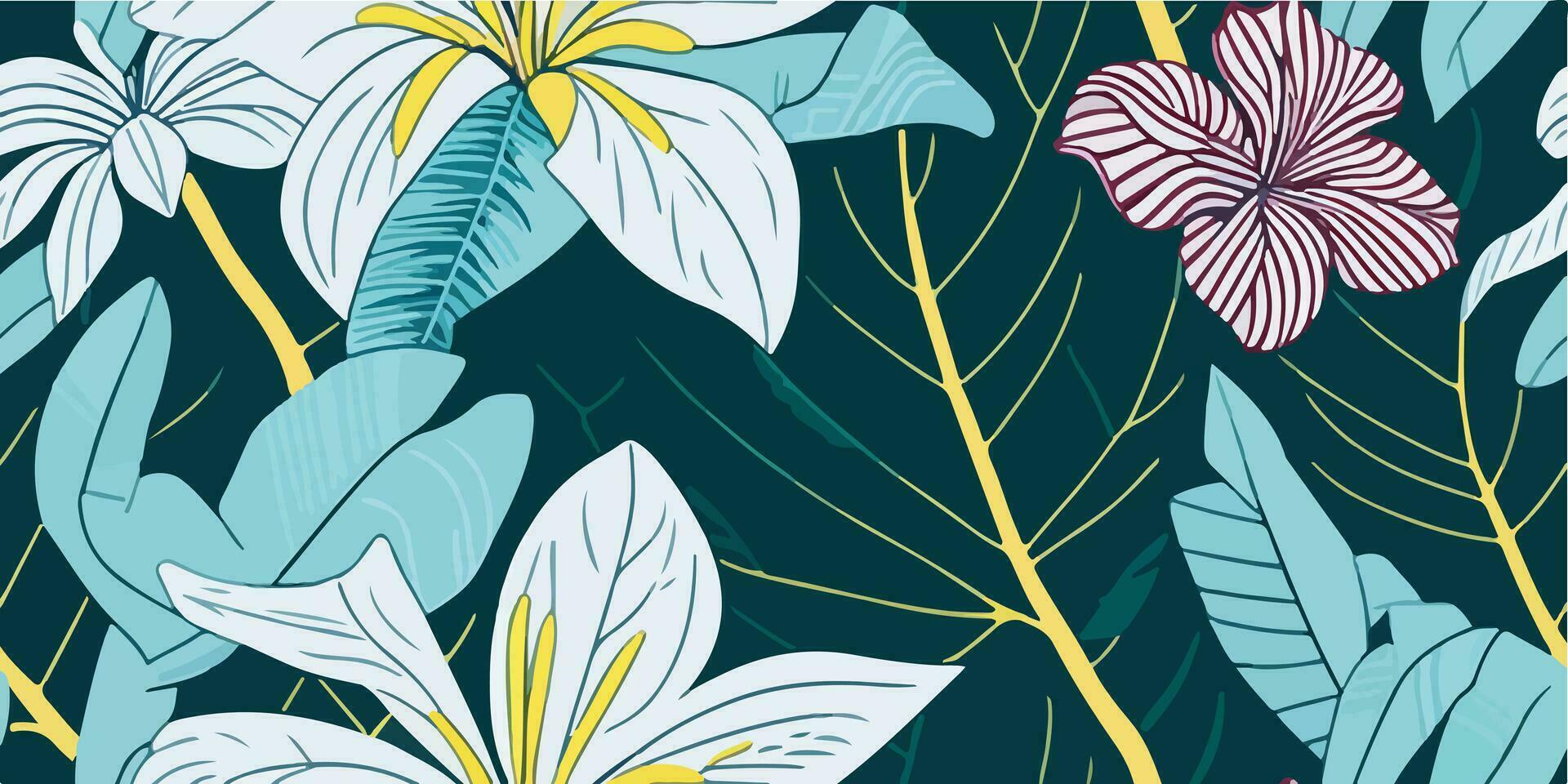 Frangipani Artistry. Exploring Creative Expressions in Floral Patterns vector